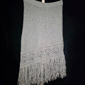 BCBG Max Azria Fringe and Crochet Asymmetrical Pencil Skirt XS